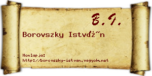 Borovszky István névjegykártya