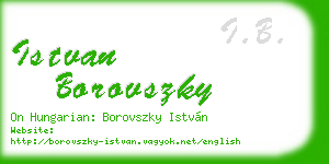 istvan borovszky business card